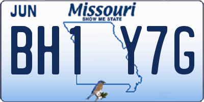 MO license plate BH1Y7G