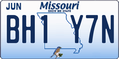 MO license plate BH1Y7N