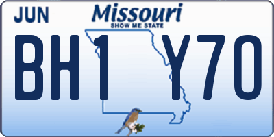 MO license plate BH1Y7O