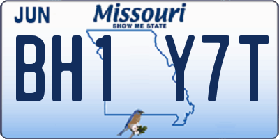 MO license plate BH1Y7T