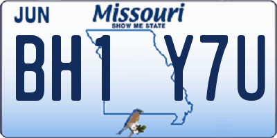 MO license plate BH1Y7U