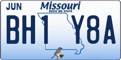 MO license plate BH1Y8A