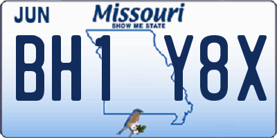 MO license plate BH1Y8X