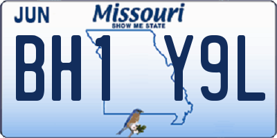 MO license plate BH1Y9L