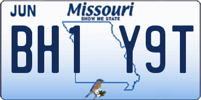 MO license plate BH1Y9T