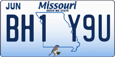 MO license plate BH1Y9U