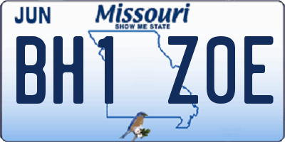 MO license plate BH1Z0E