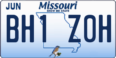 MO license plate BH1Z0H