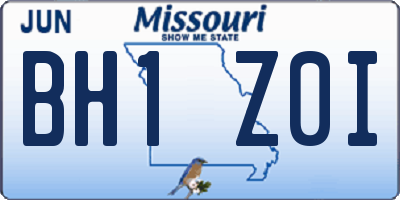 MO license plate BH1Z0I