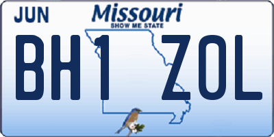 MO license plate BH1Z0L
