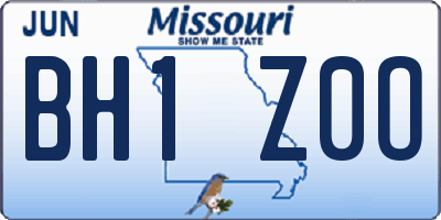 MO license plate BH1Z0O