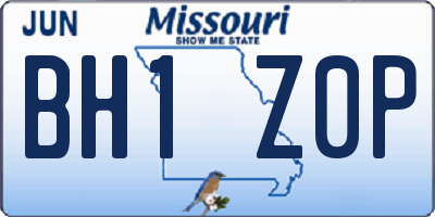 MO license plate BH1Z0P