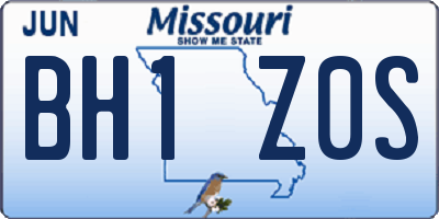 MO license plate BH1Z0S