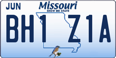 MO license plate BH1Z1A