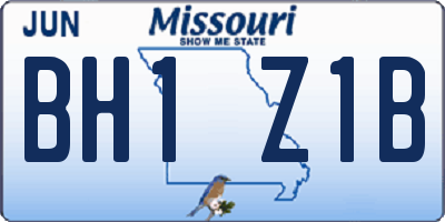MO license plate BH1Z1B