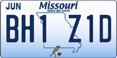 MO license plate BH1Z1D