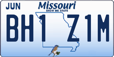 MO license plate BH1Z1M