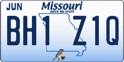 MO license plate BH1Z1Q