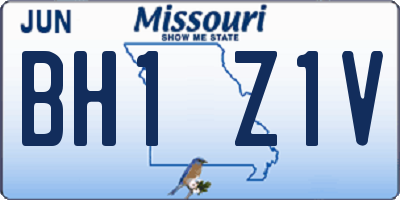 MO license plate BH1Z1V