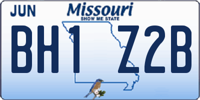 MO license plate BH1Z2B