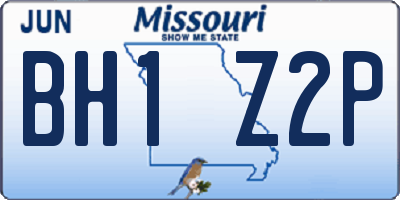 MO license plate BH1Z2P