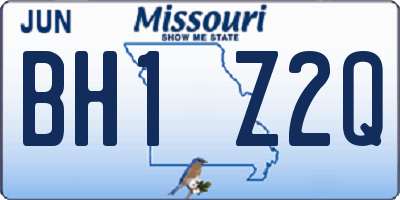 MO license plate BH1Z2Q