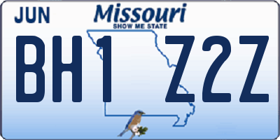 MO license plate BH1Z2Z
