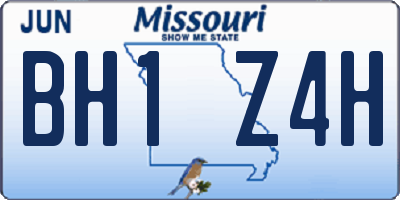 MO license plate BH1Z4H