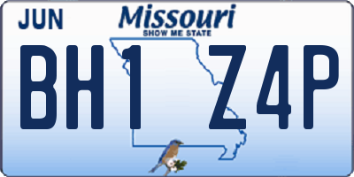 MO license plate BH1Z4P