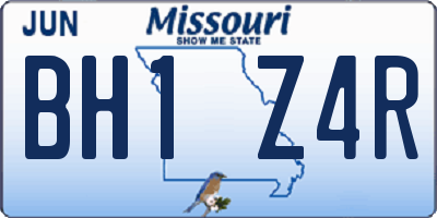 MO license plate BH1Z4R