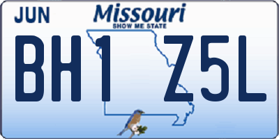 MO license plate BH1Z5L