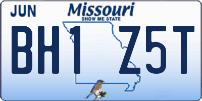 MO license plate BH1Z5T