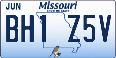 MO license plate BH1Z5V
