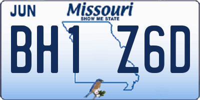 MO license plate BH1Z6D