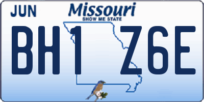 MO license plate BH1Z6E