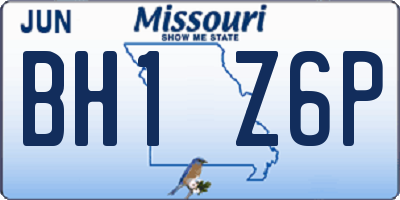 MO license plate BH1Z6P