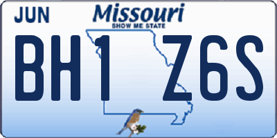 MO license plate BH1Z6S