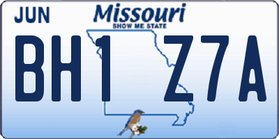 MO license plate BH1Z7A