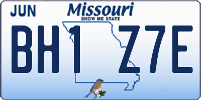 MO license plate BH1Z7E