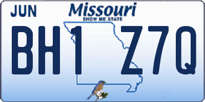 MO license plate BH1Z7Q