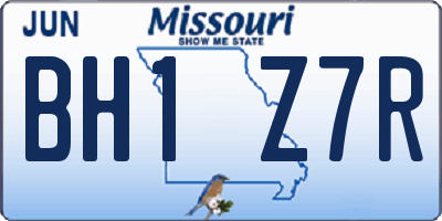 MO license plate BH1Z7R