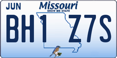 MO license plate BH1Z7S