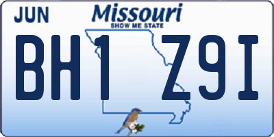 MO license plate BH1Z9I