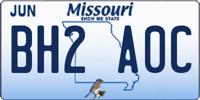 MO license plate BH2A0C