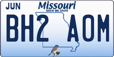 MO license plate BH2A0M