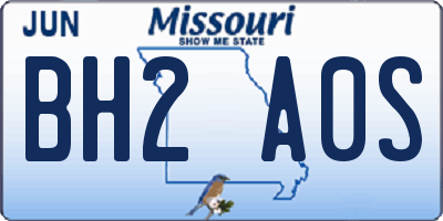 MO license plate BH2A0S