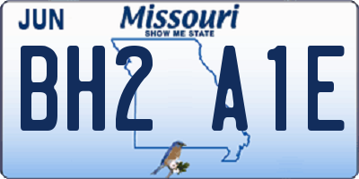 MO license plate BH2A1E