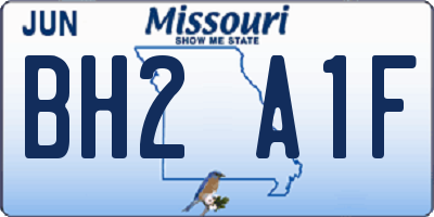MO license plate BH2A1F
