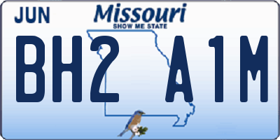 MO license plate BH2A1M