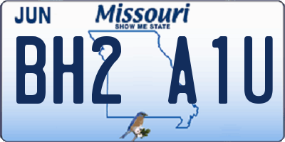 MO license plate BH2A1U